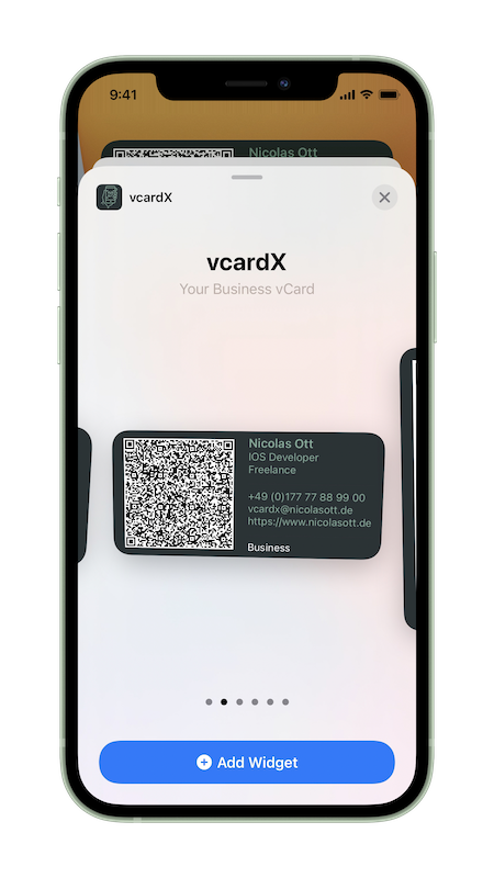 vcardX Widget